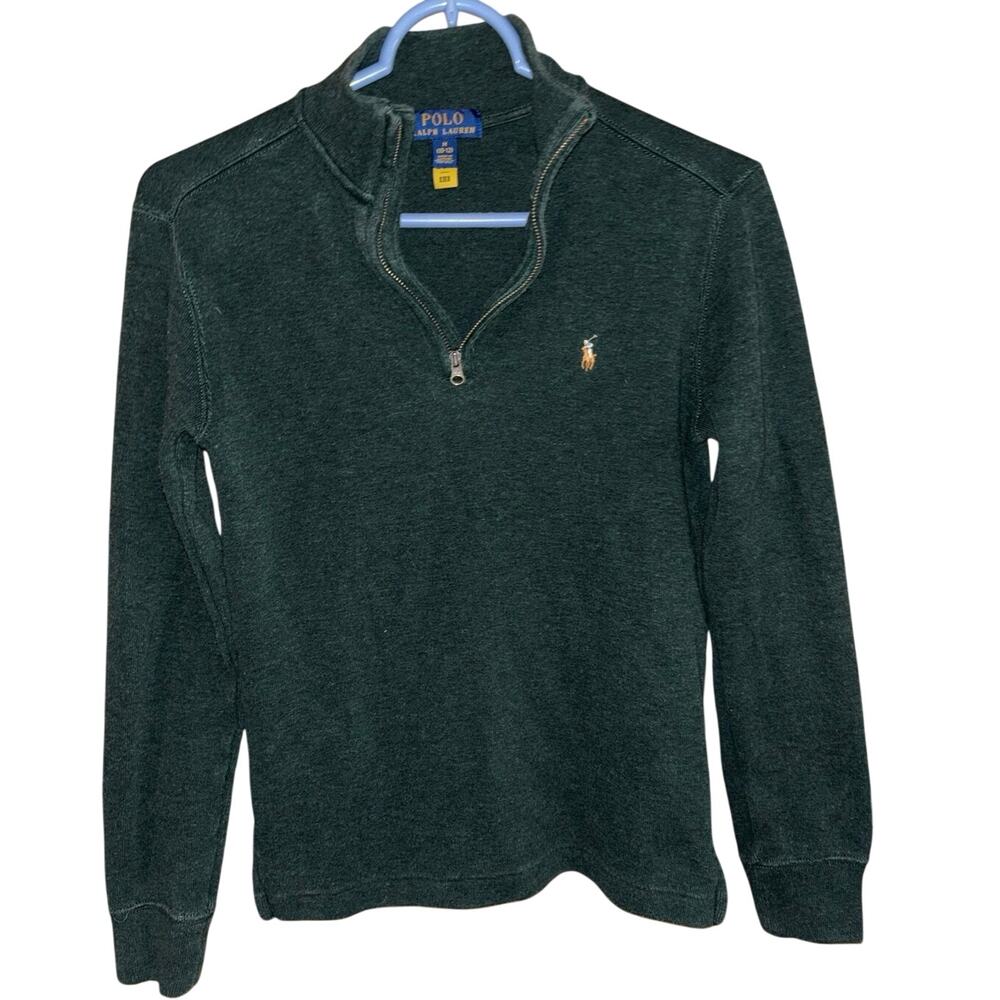 Polo Ralph Lauren boy’s green 1/4 quarter-zip sweater (medium 10/12)